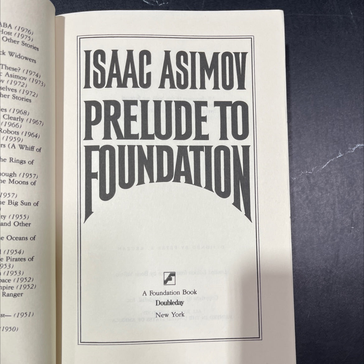 prelude to foundation book, by isaac asimov, 1988 Hardcover image 2