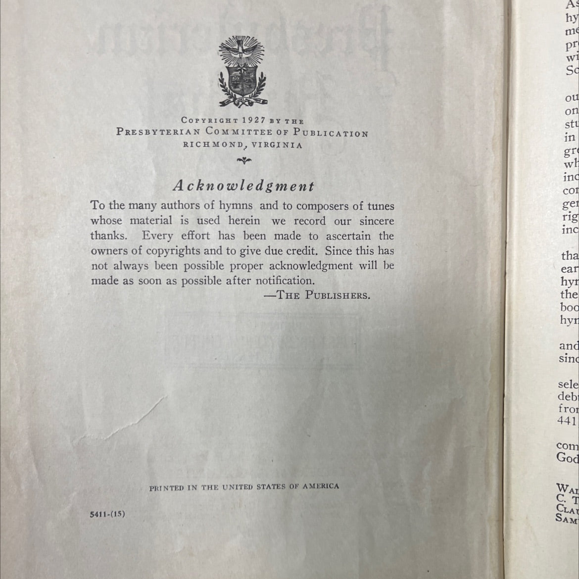 presbyterian hymnal book, by unknown, 1941 Hardcover image 3
