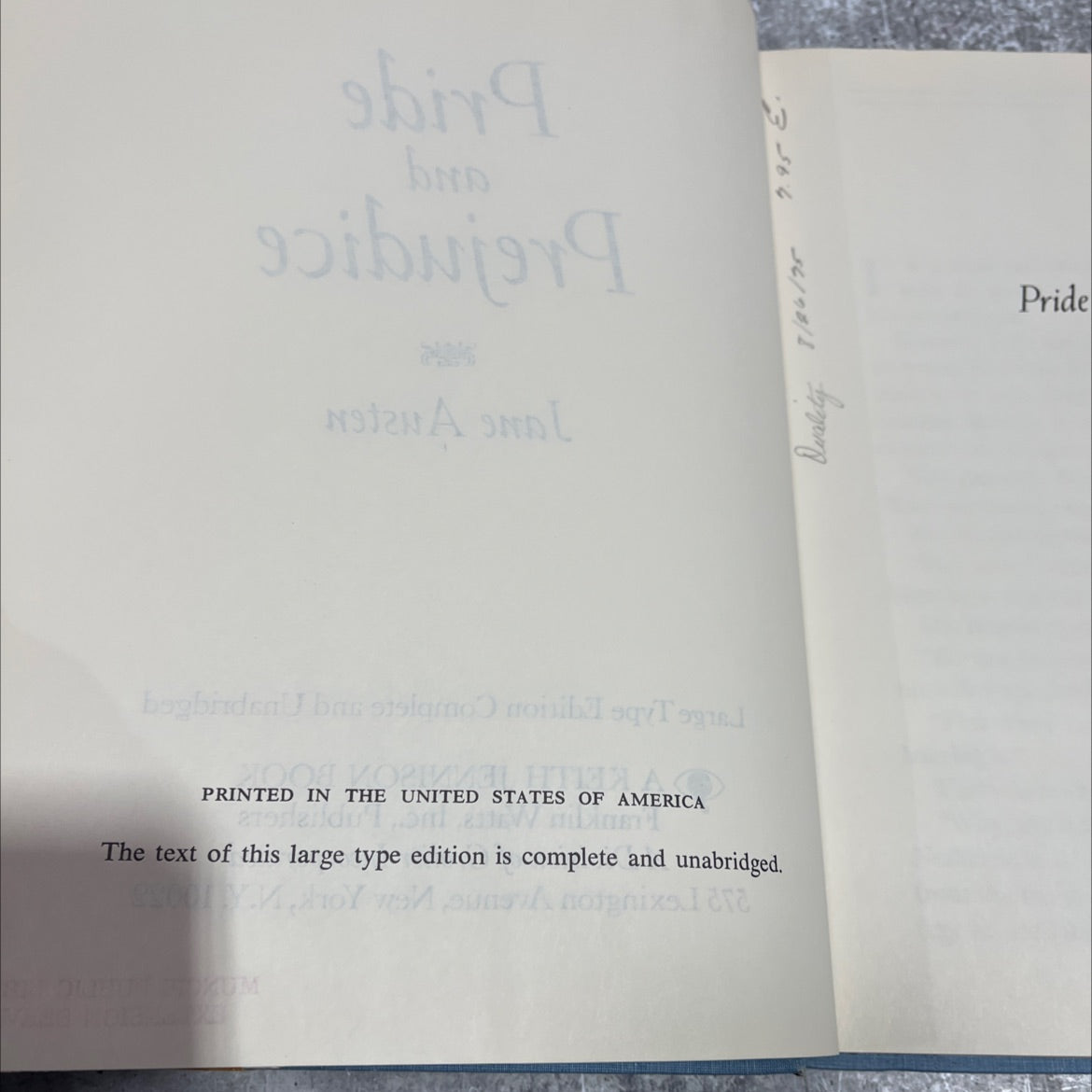 pride and prejudice book, by jane austen, 2001 Hardcover image 3
