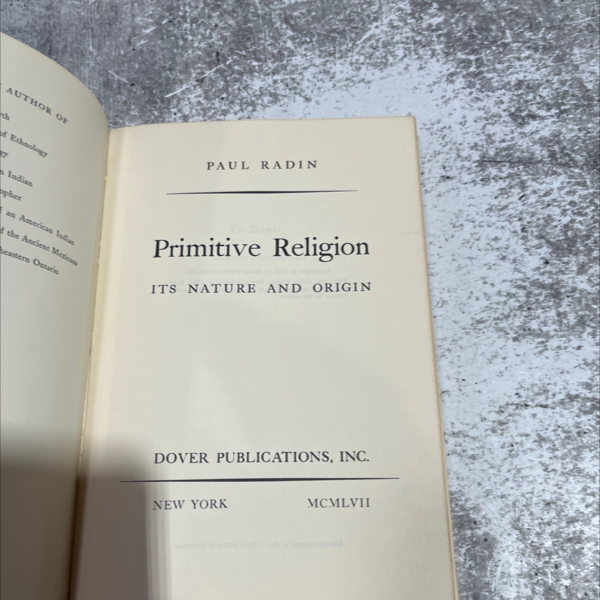 primitive religion its nature and origin book, by paul radin, 1957 Paperback image 2