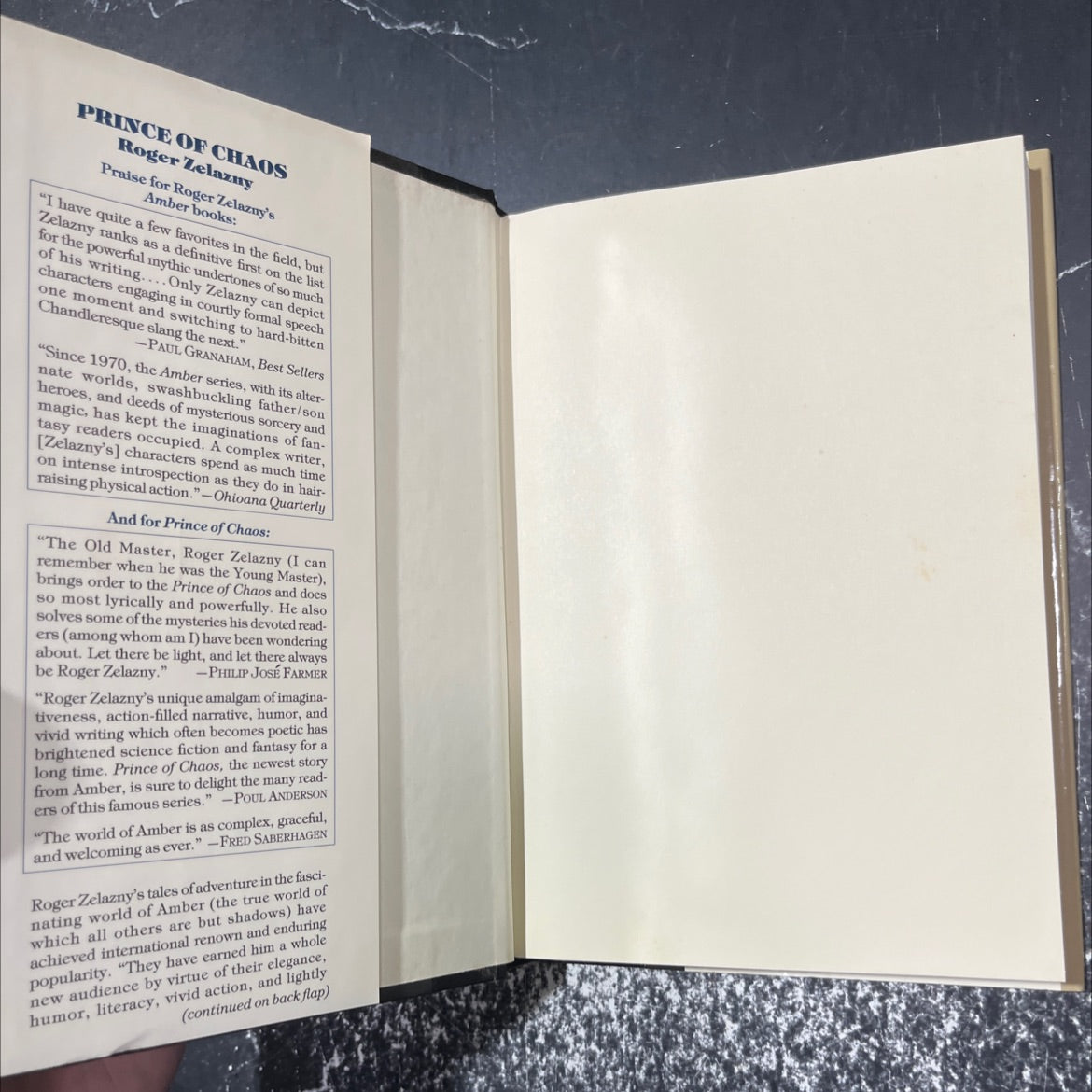 prince of chaos book, by Roger Zelazny, 1991 Hardcover image 4