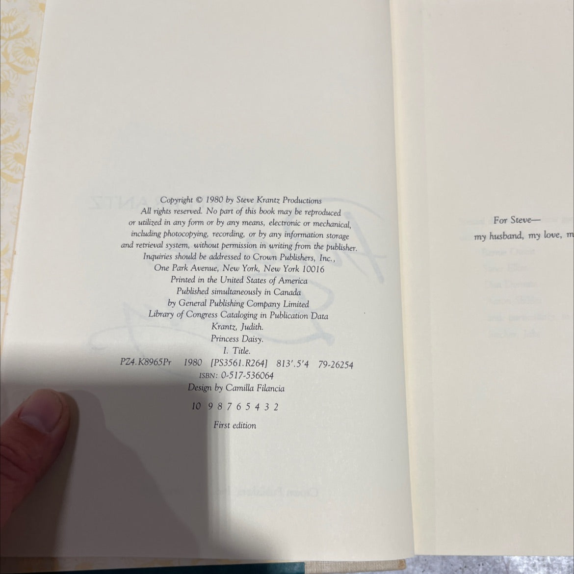 princess daisy book, by judith krantz, 1980 Hardcover image 3