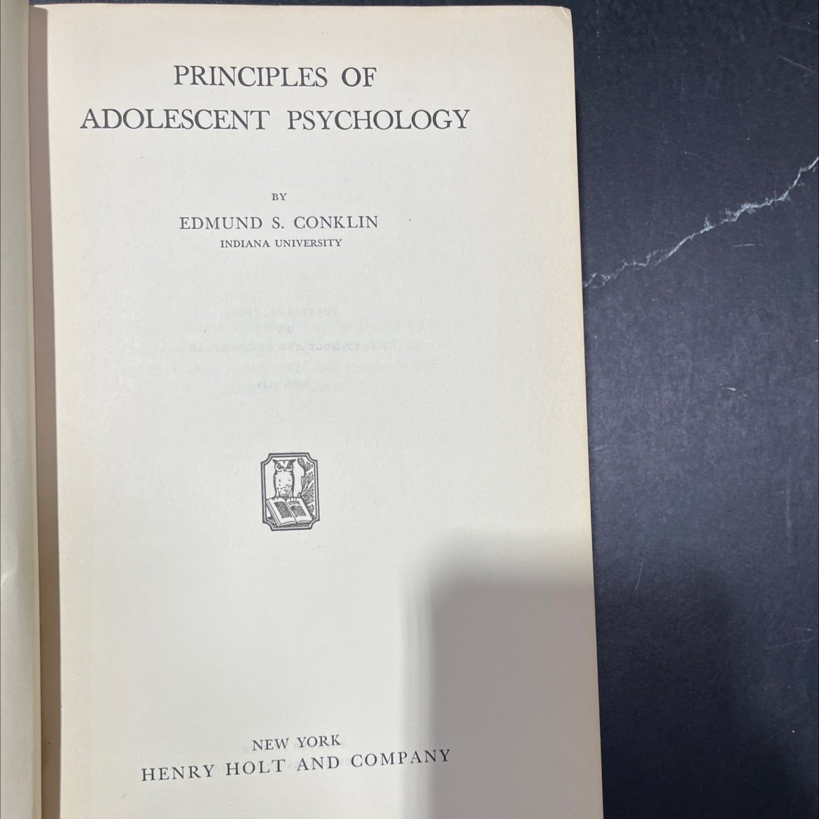 principles of adolescent psychology book, by edmund s. conklin, 1935 Hardcover image 2