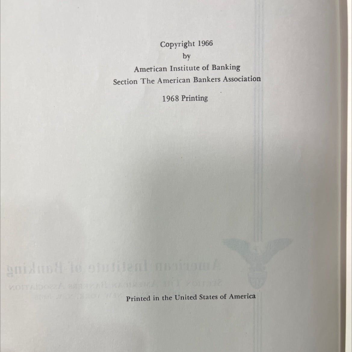 principles of bank operations book, by American Institute of Banking, 1968 Hardcover image 3