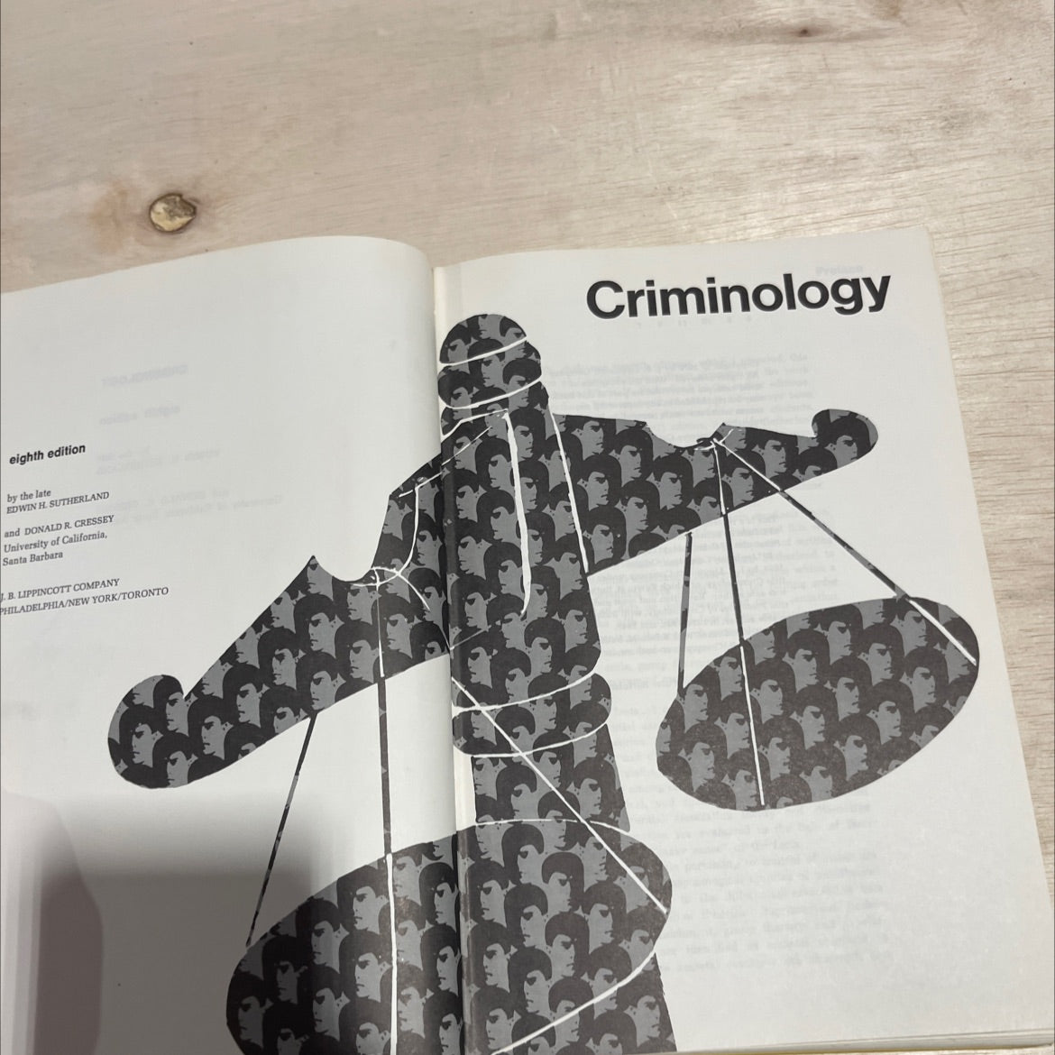 principles of criminology book, by edwin h. sutherland and donald r. cressey, 1970 Hardcover image 2