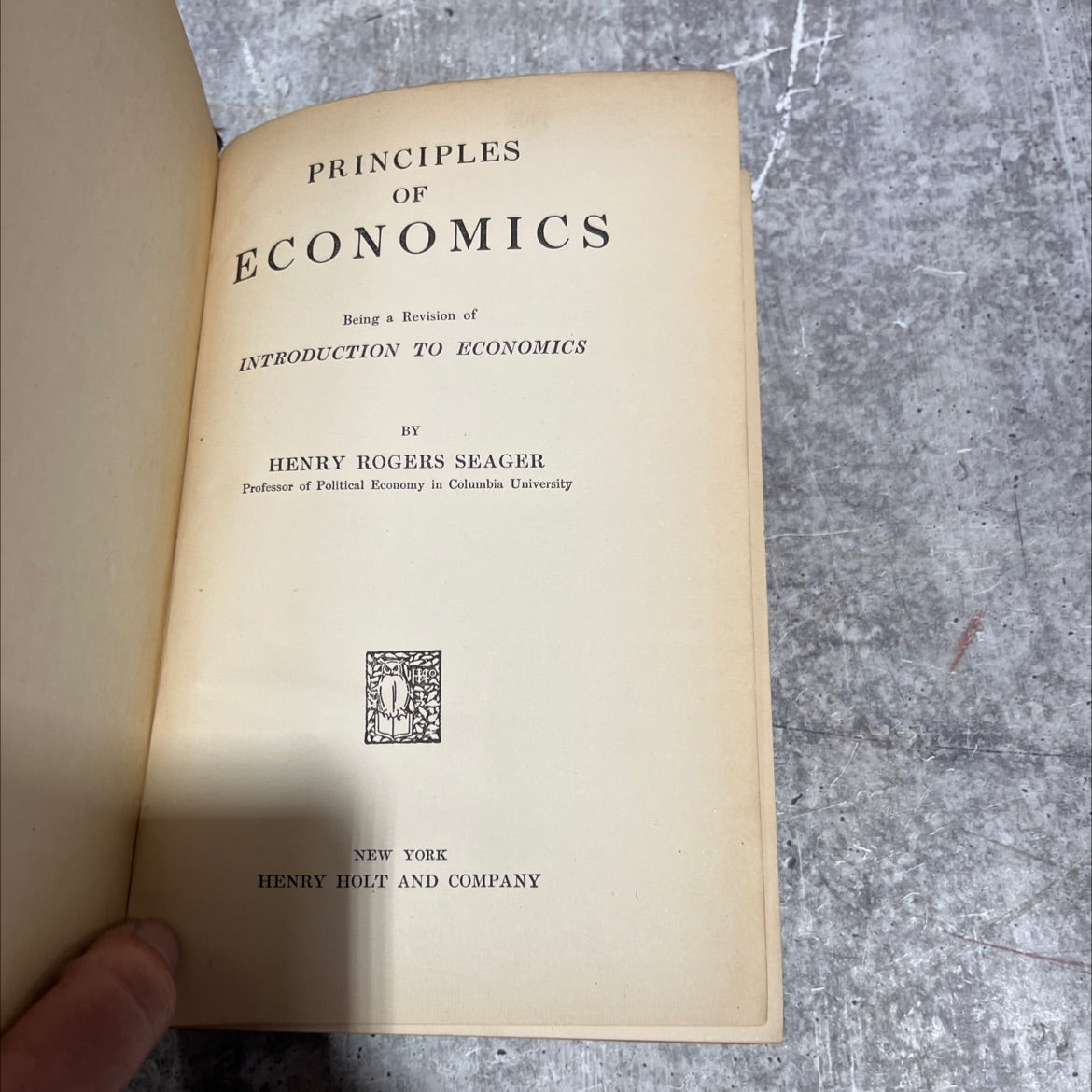 principles of economics book, by henry rogers seager, 1913 Hardcover image 2