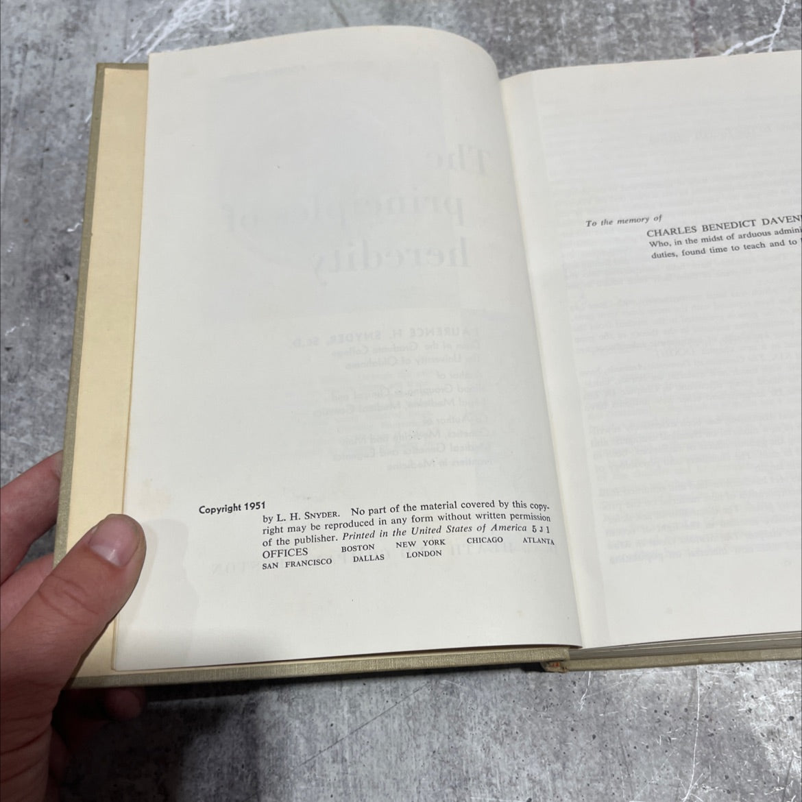 principles of heredity book, by laurence h. snyder, 1951 Hardcover image 3