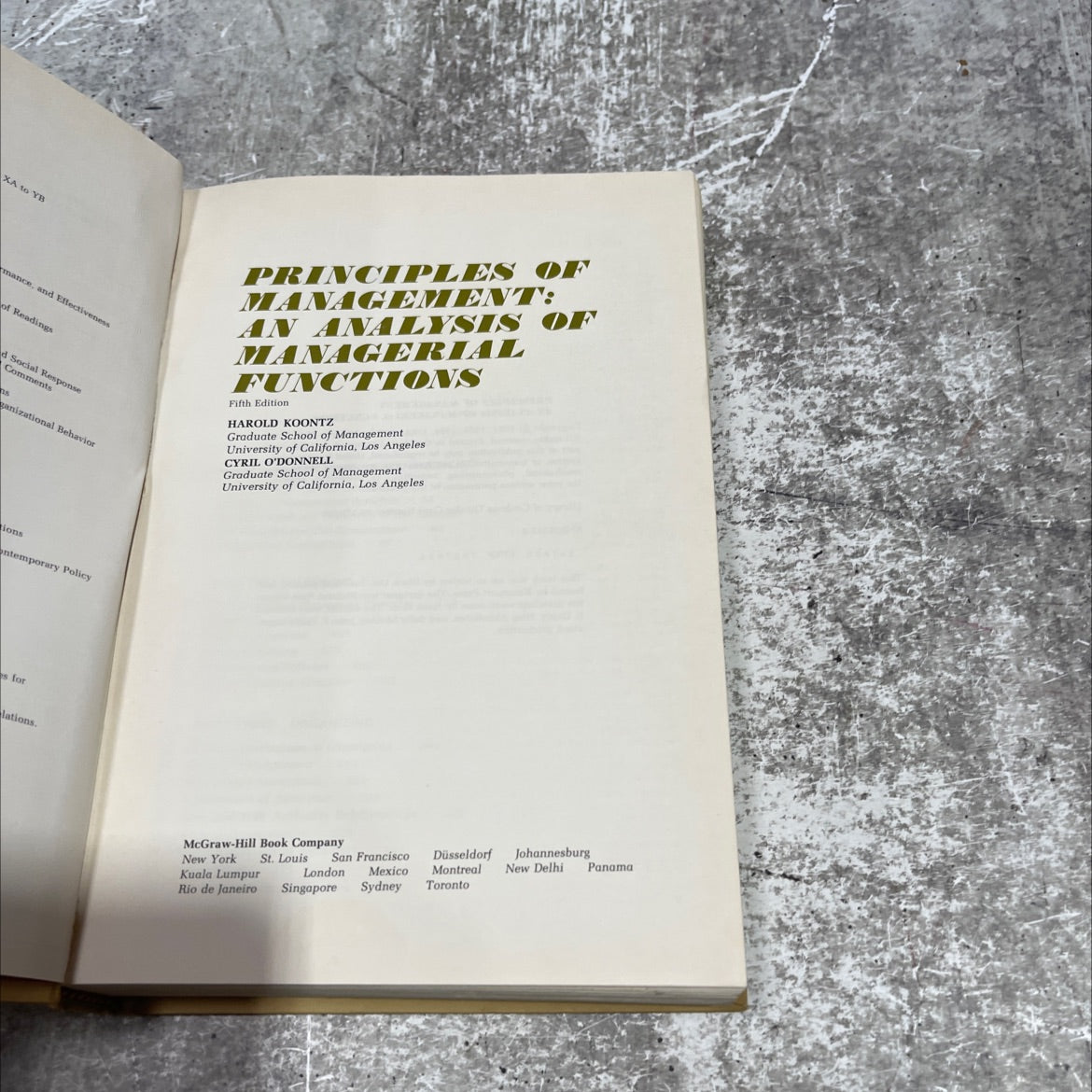 principles of management: an analysis of managerial functions book, by harold koontz, cyril o'donnell, 1972 Hardcover image 2