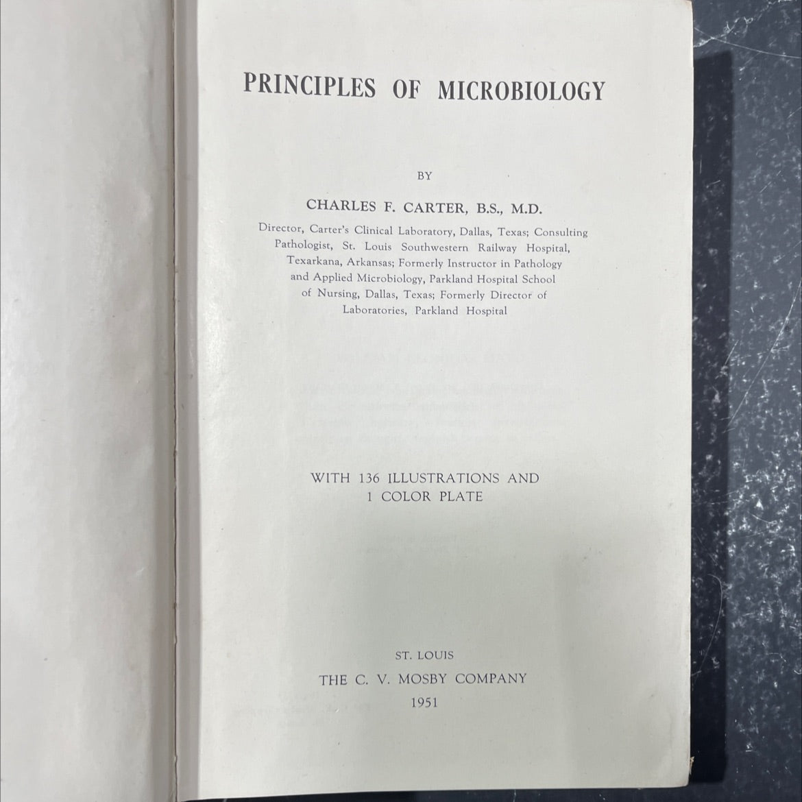 principles of microbiology book, by charles f. carter, 1951 Hardcover image 2