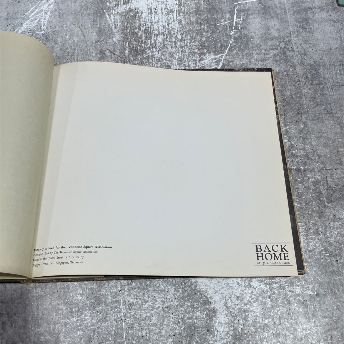 privately printed for the tennessee squire association book, by joe clark hbss, 1965 Hardcover image 2