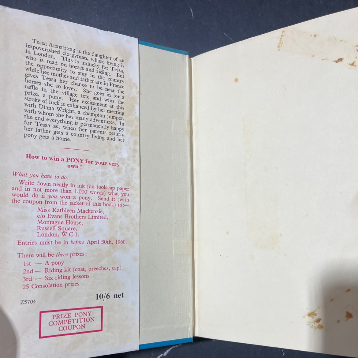prize pony book, by kathleen mackenzie, 1959 Hardcover image 4