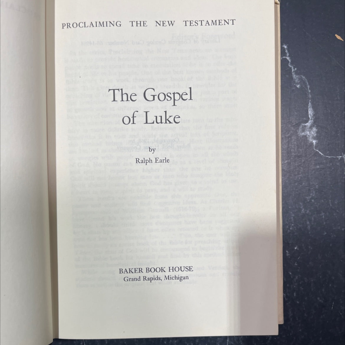 proclaiming the new testament the gospel of luke book, by ralph earle, 1968 Hardcover image 2