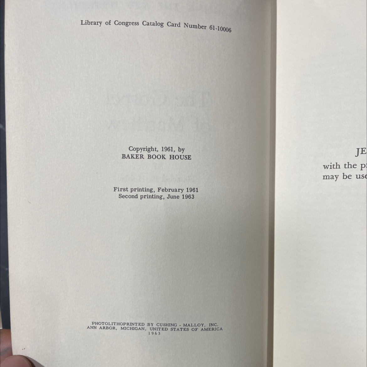 proclaiming the new testament the gospel of matthew book, by herschel h. hobbs, 1963 Hardcover image 3