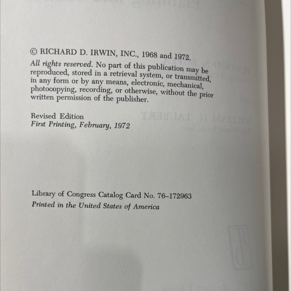 production-inventory systems planning and control book, by elwood s. buffa, william h. taubert, 1972 Hardcover image 3