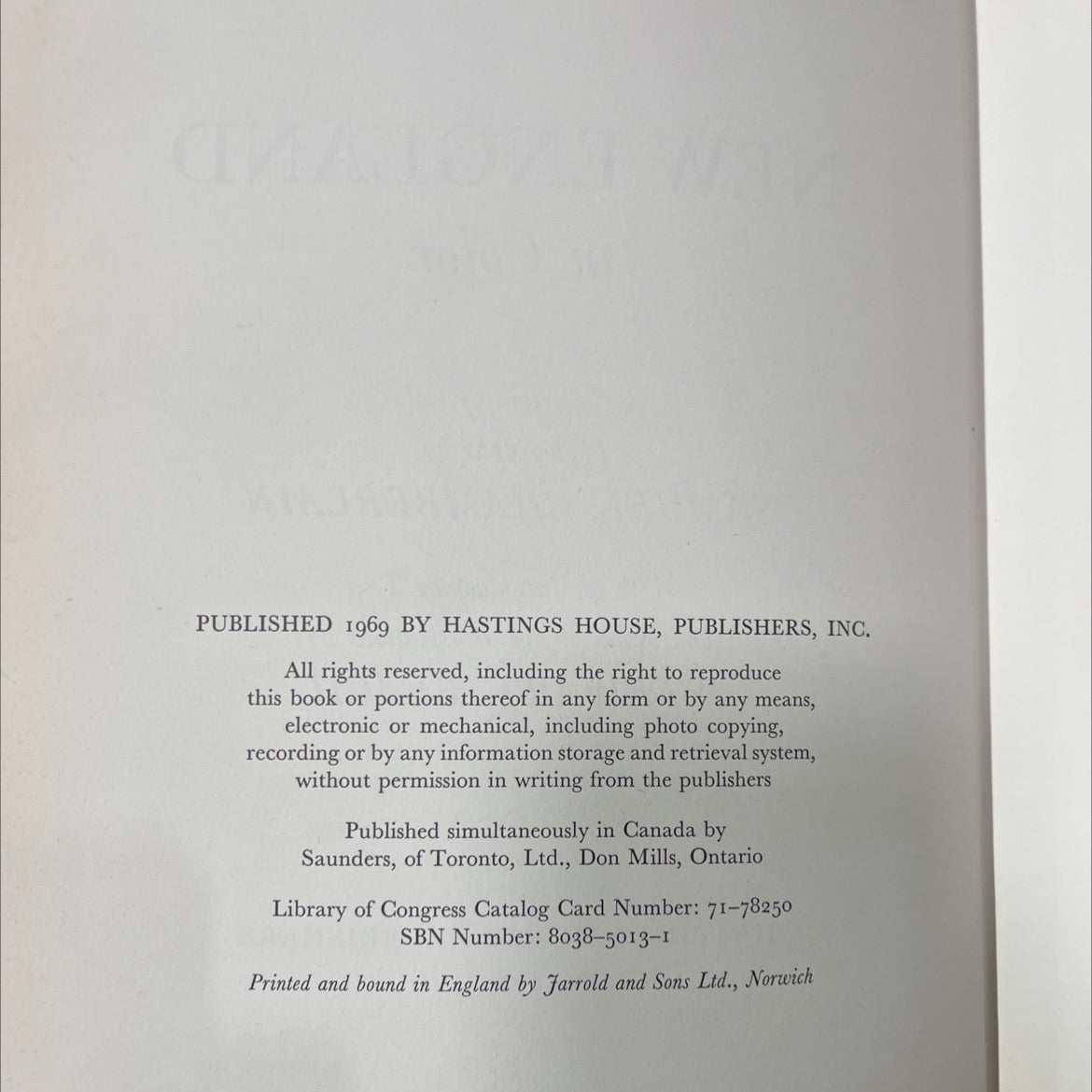 profiles of america new england in color book, by samuel chamberlain, 1969 Hardcover image 3