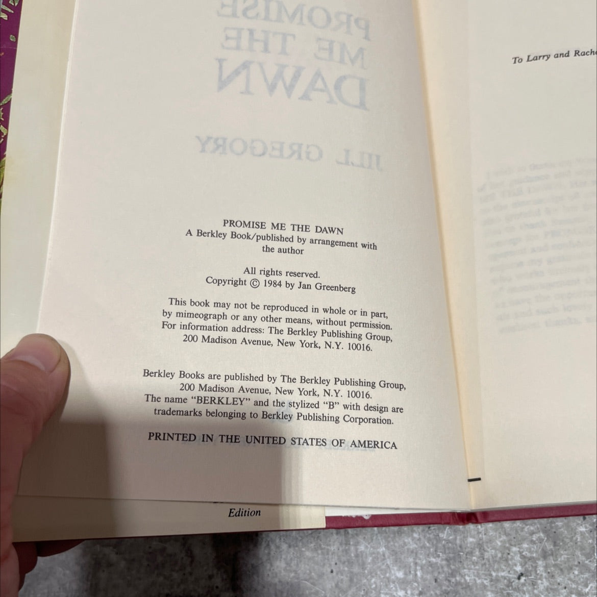 promise me the dawn book, by Jill Gregory, 1984 Hardcover image 3