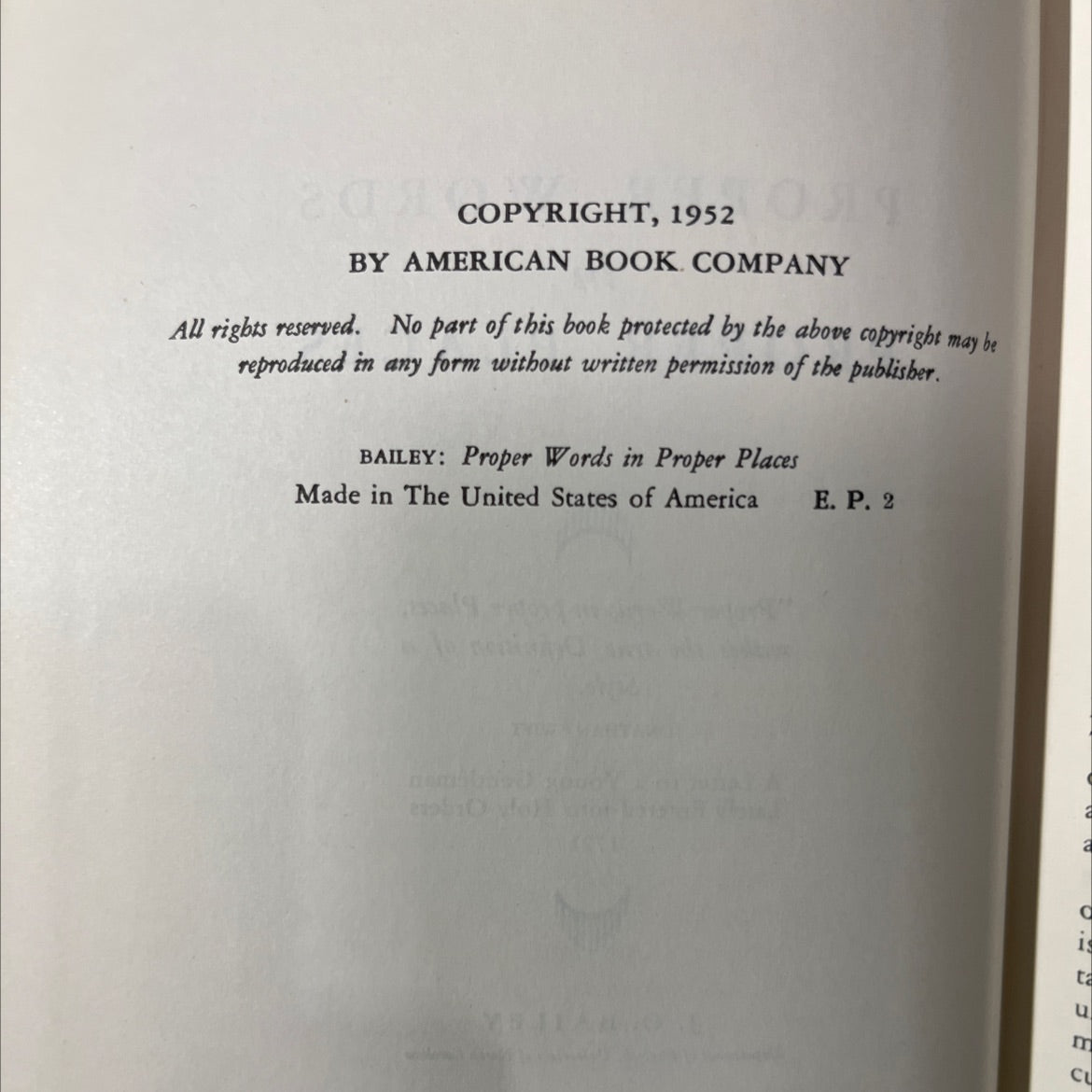 proper words in proper places book, by j. o. bailey, 2011 Hardcover image 3