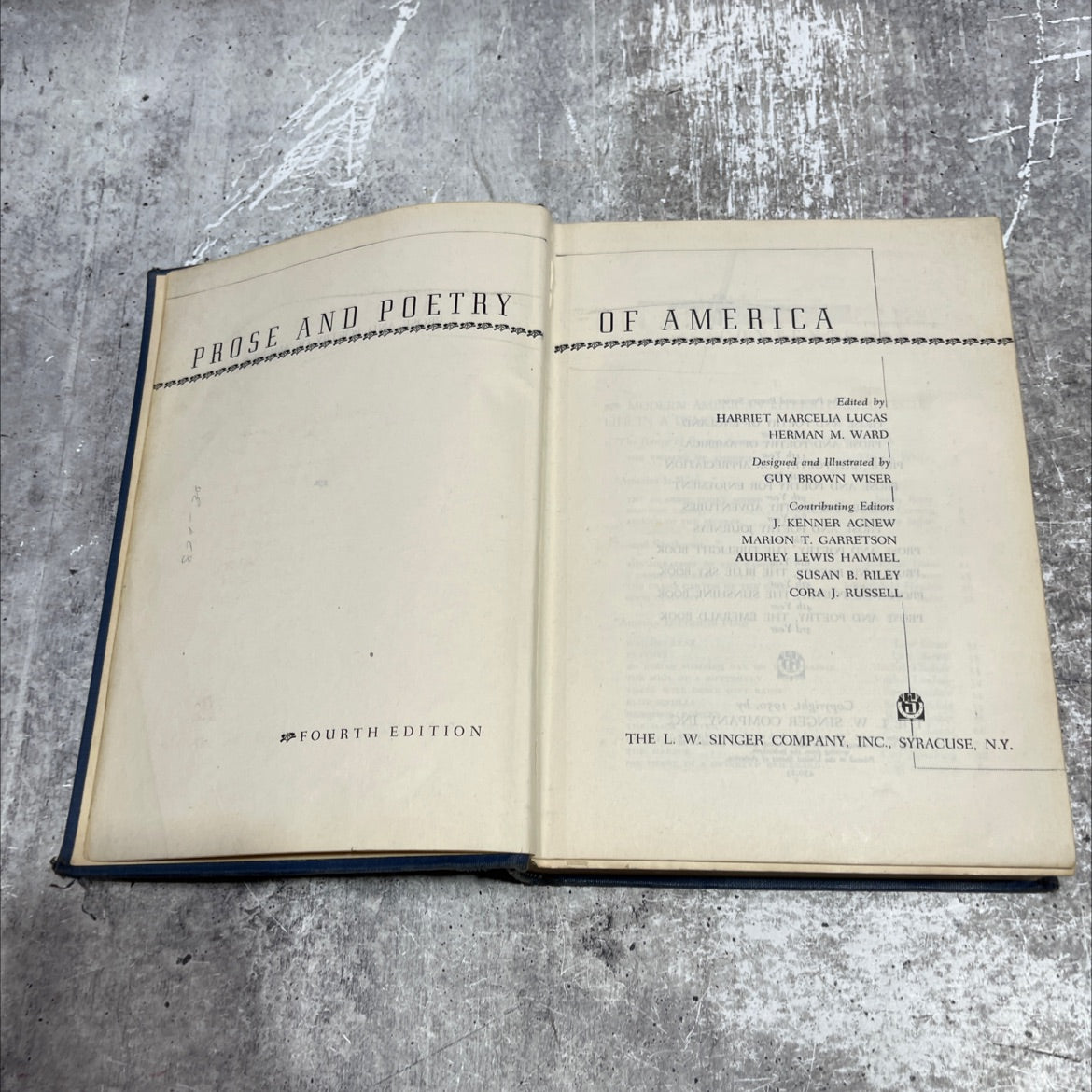 prose and poetry of america fourth edition book, by harriet marcelia lucas, herman m. ward, 1950 Hardcover image 2