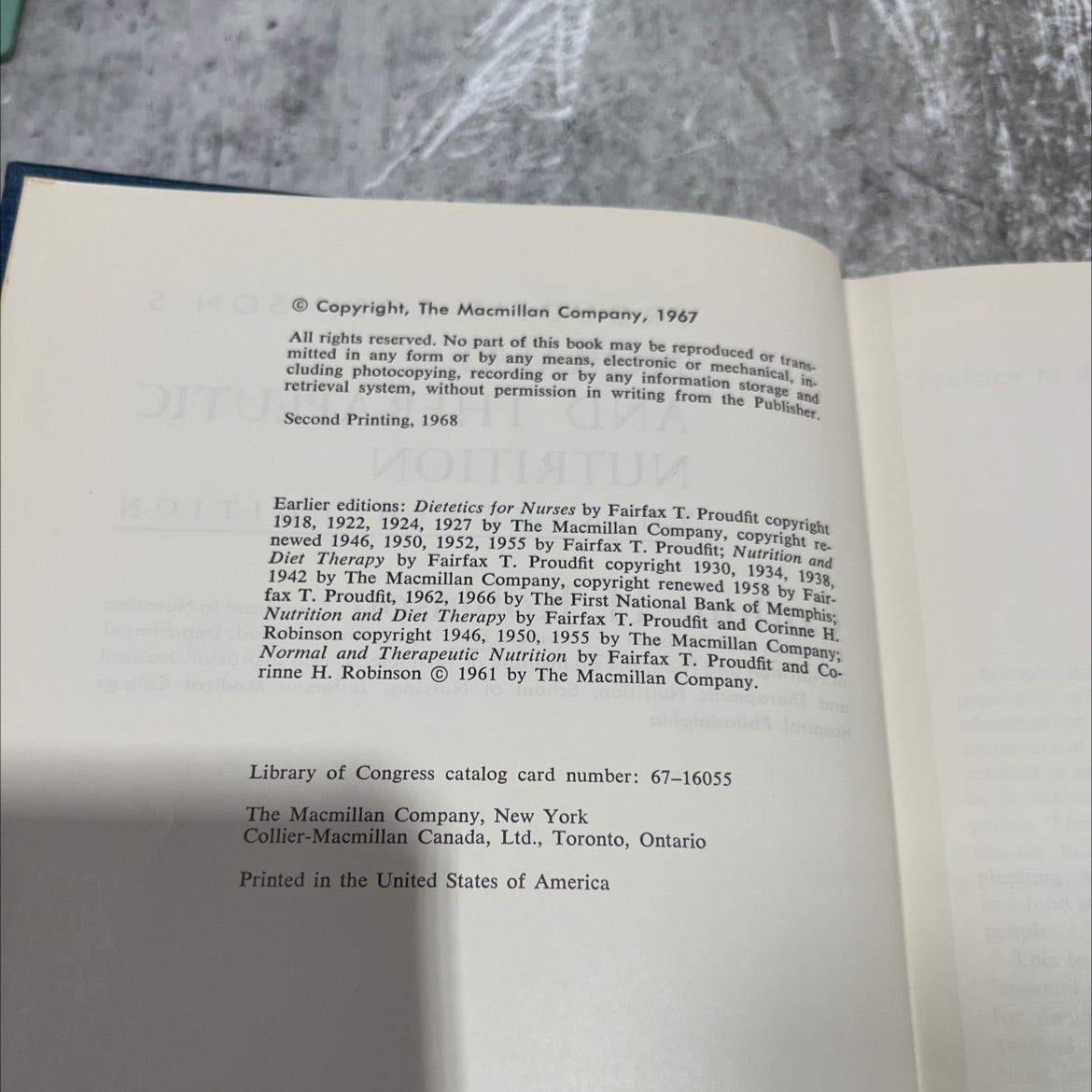 proudfit robinson's normal and therapeutic nutrition book, by corinne h. robinson, 1967 Hardcover image 3
