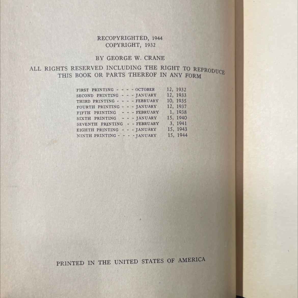psychology applied book, by george w. crane, 1944 Hardcover image 3