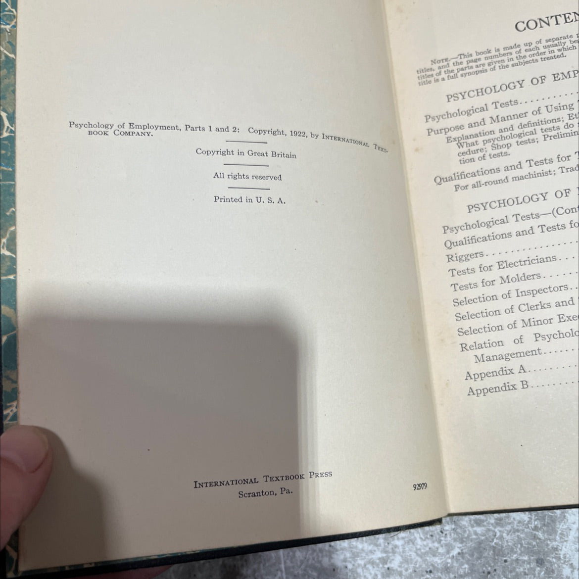 psychology of employment book, by e. h. fish, 1922 Hardcover image 3