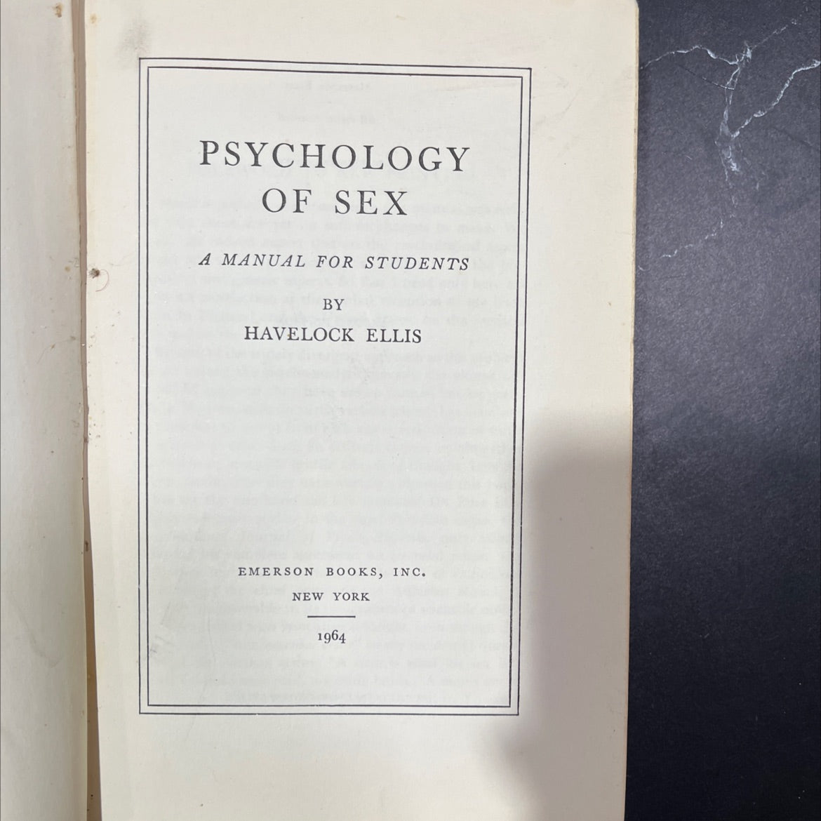 psychology of sex a manual for students book, by havelock ellis, 1964 Hardcover, Vintage image 2