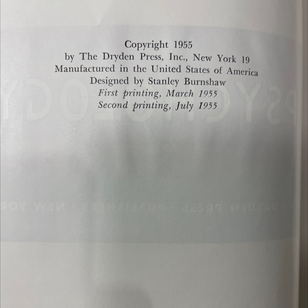 psychology book, by delos d. wickens, donald r. meyer, 1955 Hardcover image 3