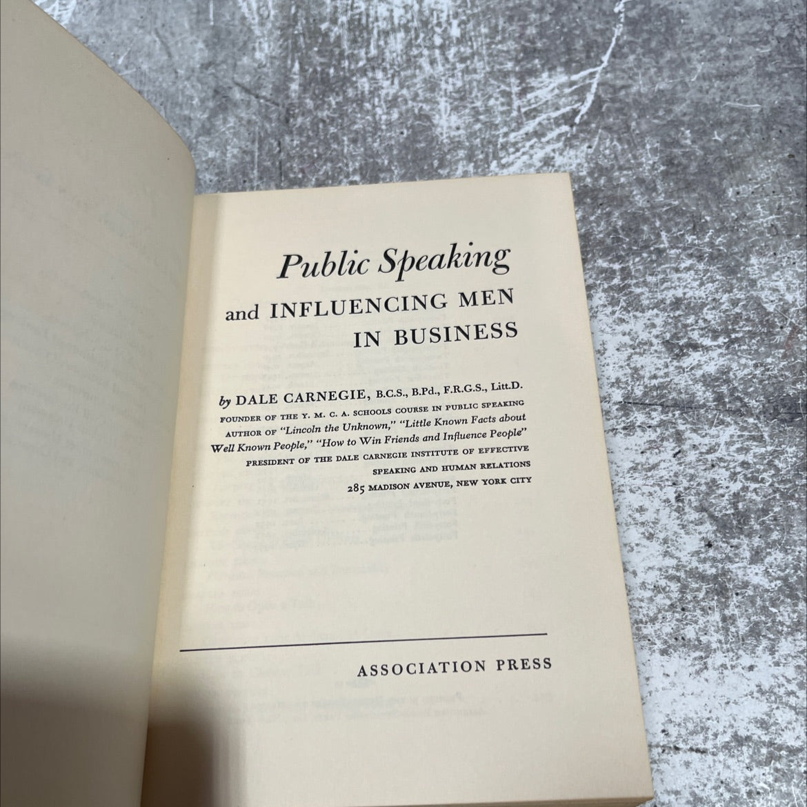 public speaking and influencing men in business book, by dale carnegie, 1938 Hardcover image 2