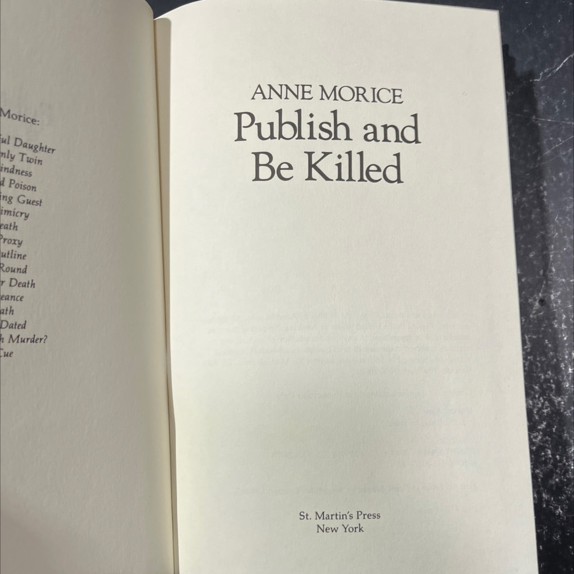 publish and be killed book, by anne morice, 1986 Hardcover image 2