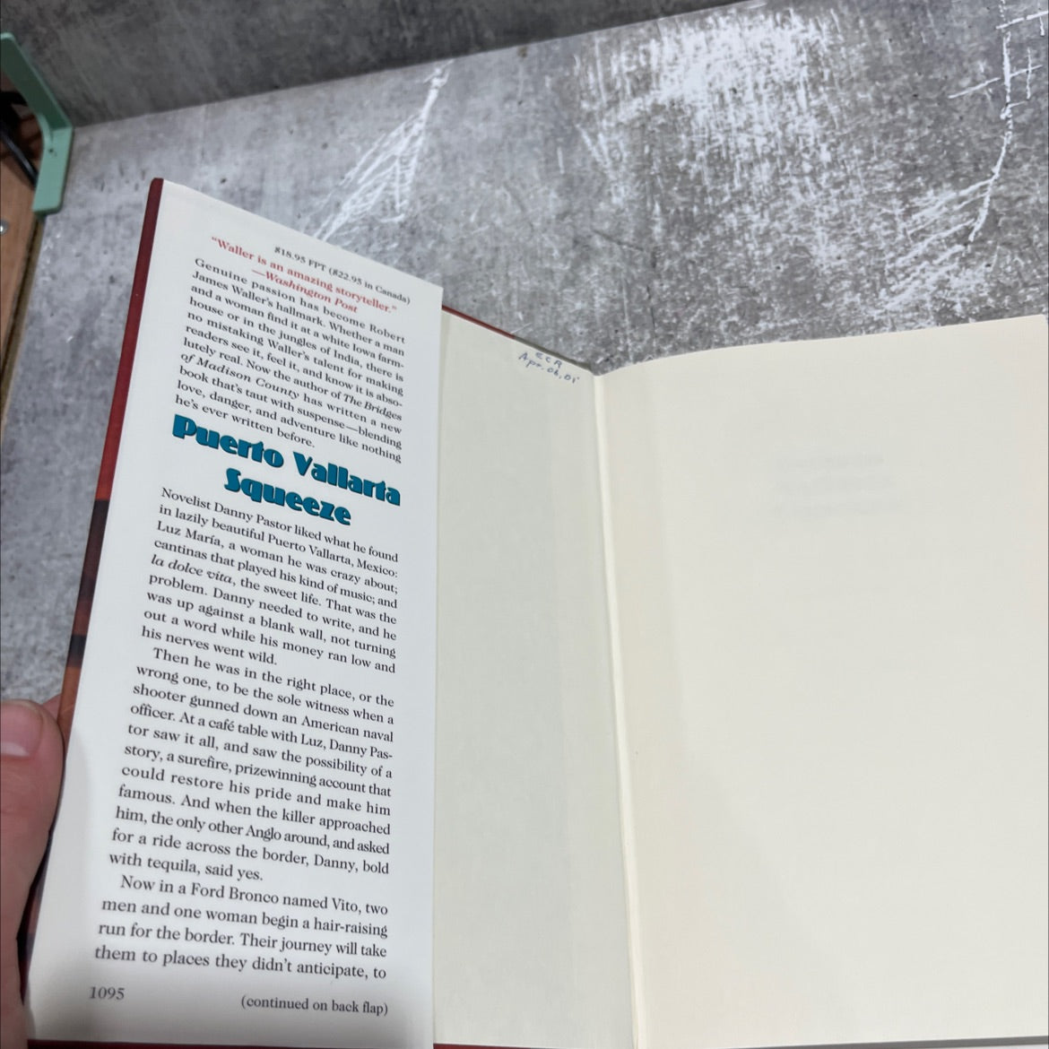 puerto vallarta squeeze book, by robert james waller, 1995 Hardcover image 4