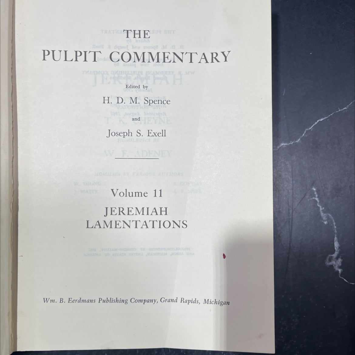 pulpit commentary on jeremiah and lamentations book, by h. d. m. spence, joseph s. exell, 1958 Hardcover image 2