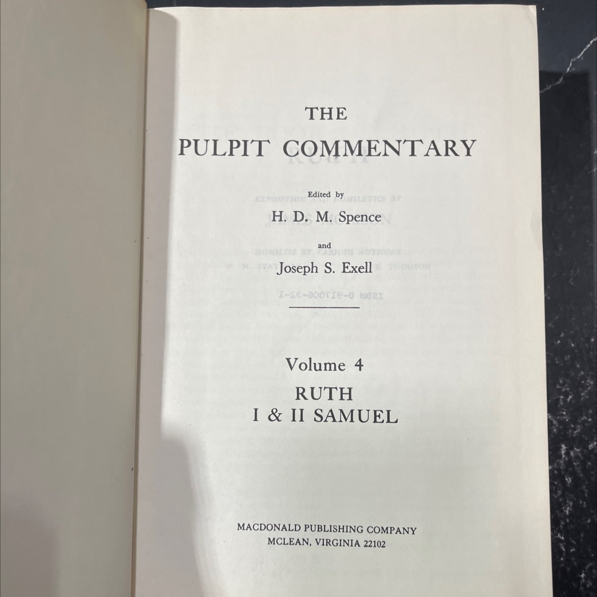 pulpit commentary on ruth i & ii samuel book, by h. d. m. spence, joseph s. exell, 1970 Hardcover image 2