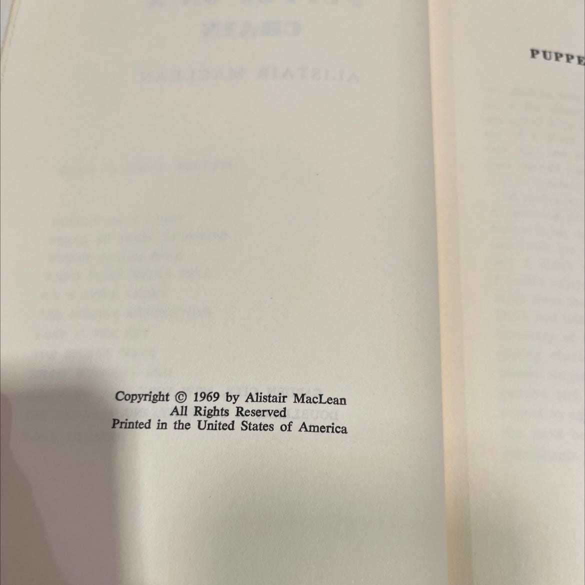 puppet on a chain book, by Alistair MacLean, 1969 Hardcover image 3