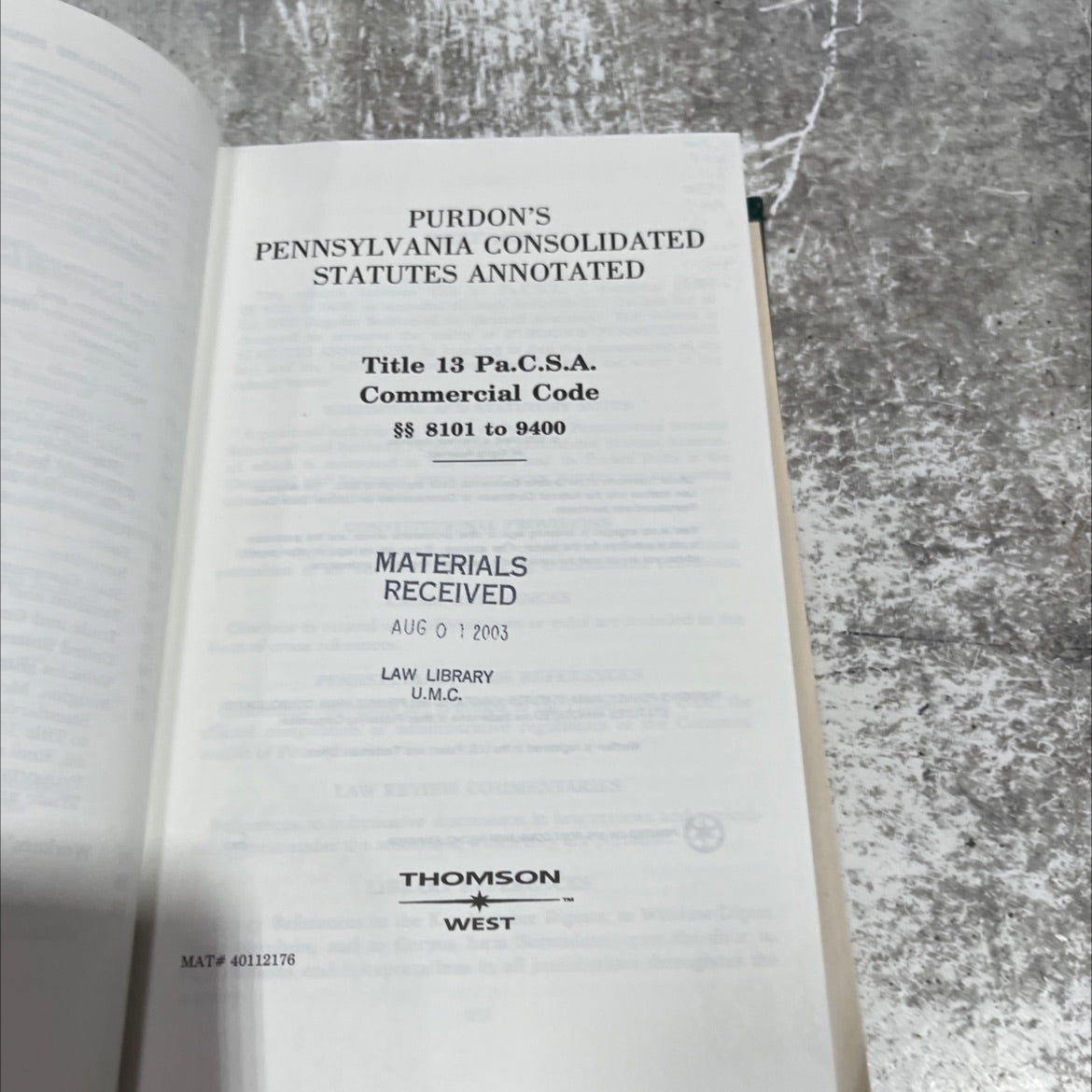 purdon's pennsylvania consolidated statutes annotated title 13 pa.c.s.a. commercial code §§ 8101 to 9400 book, by image 2