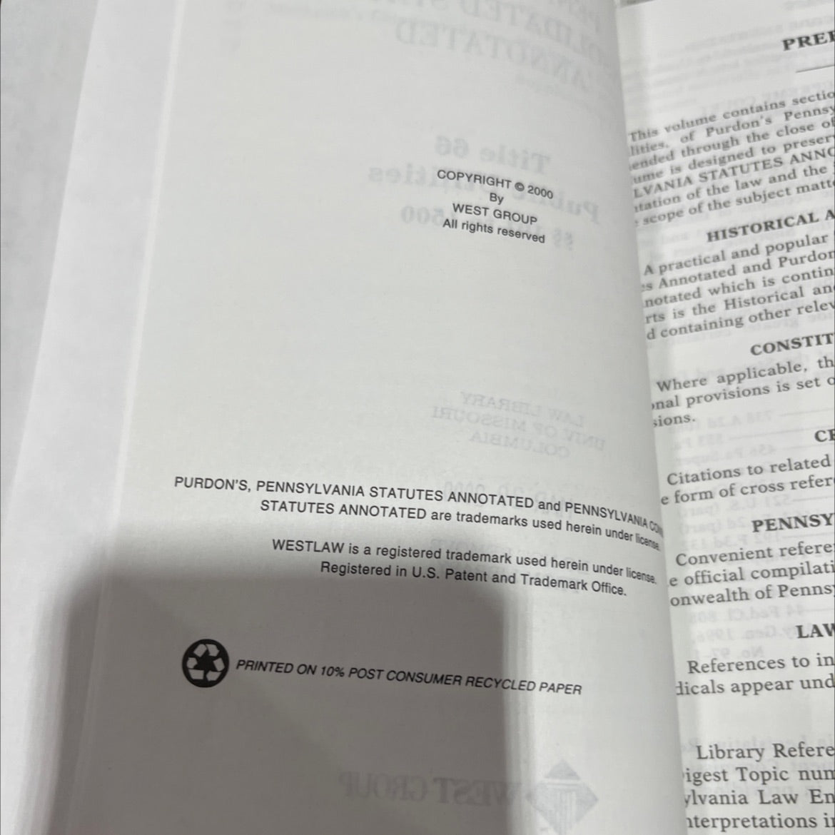 purdon's pennsylvania consolidated statutes annotated book, by unknown, 2000 Hardcover image 3