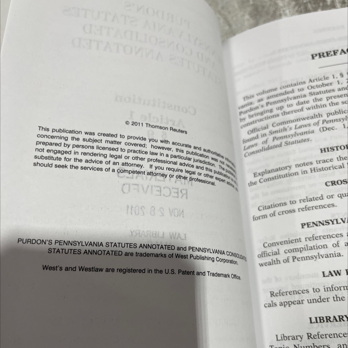 purdon's pennsylvania statutes and consolidated statutes annotated constitution article 1 book, by unknown, 2011 image 3