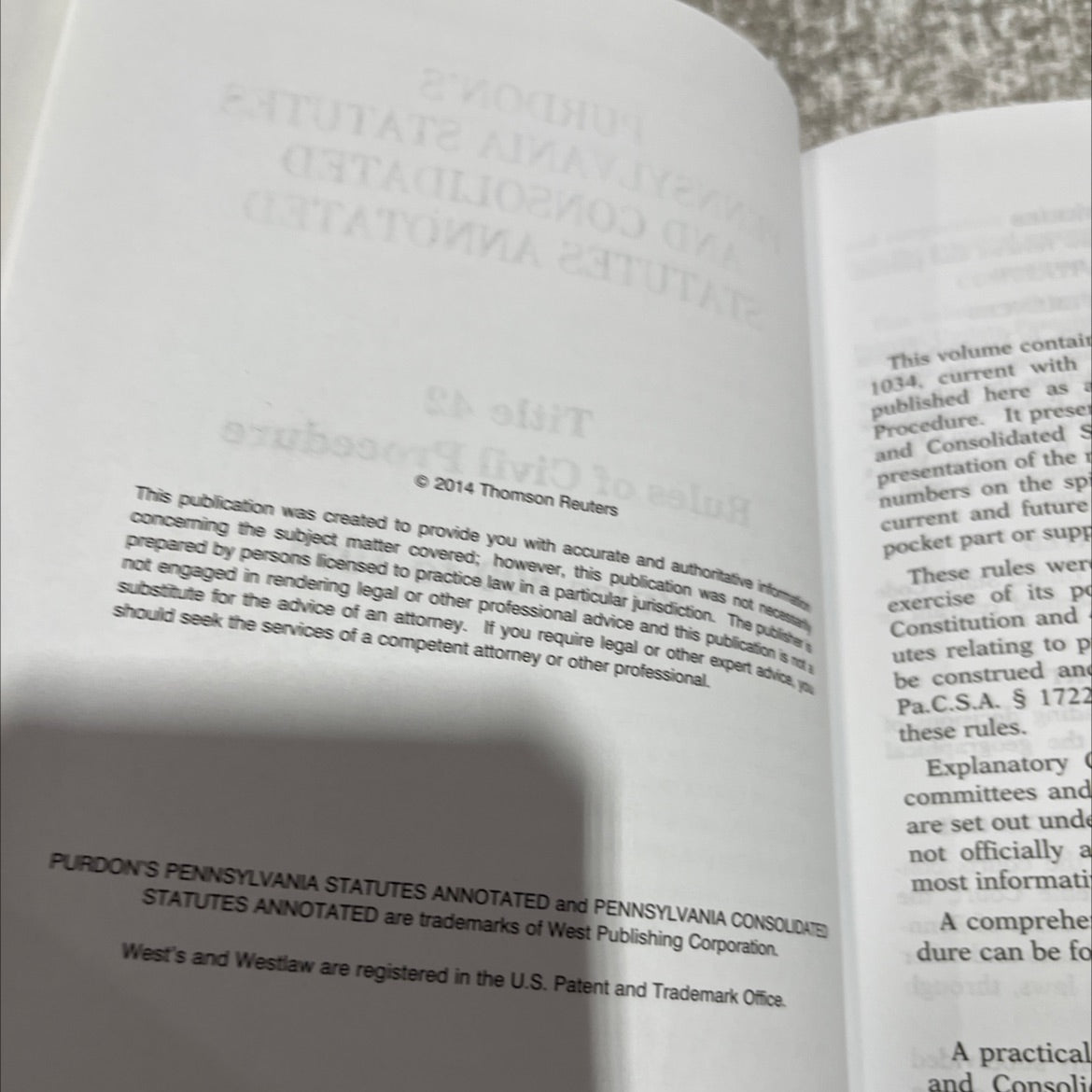 purdon's pennsylvania statutes and consolidated statutes annotated title 42 rules of civil procedure rules 400 to 1034 image 3
