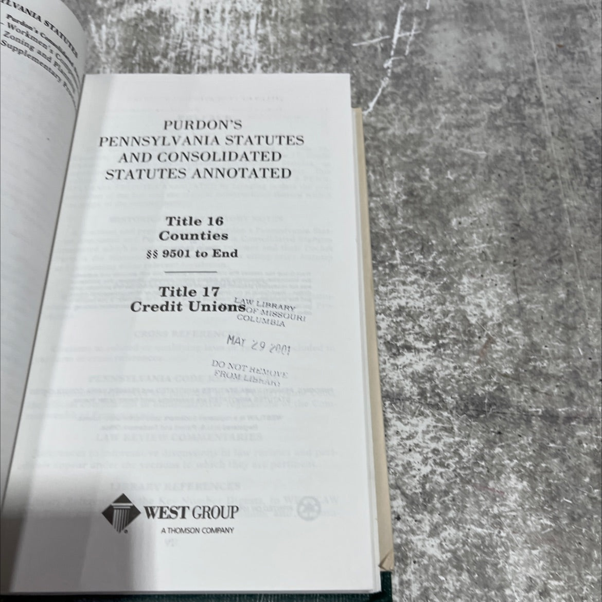 purdon's pennsylvania statutes and consolidated statutes annotated book, by unknown, 2001 Hardcover image 2