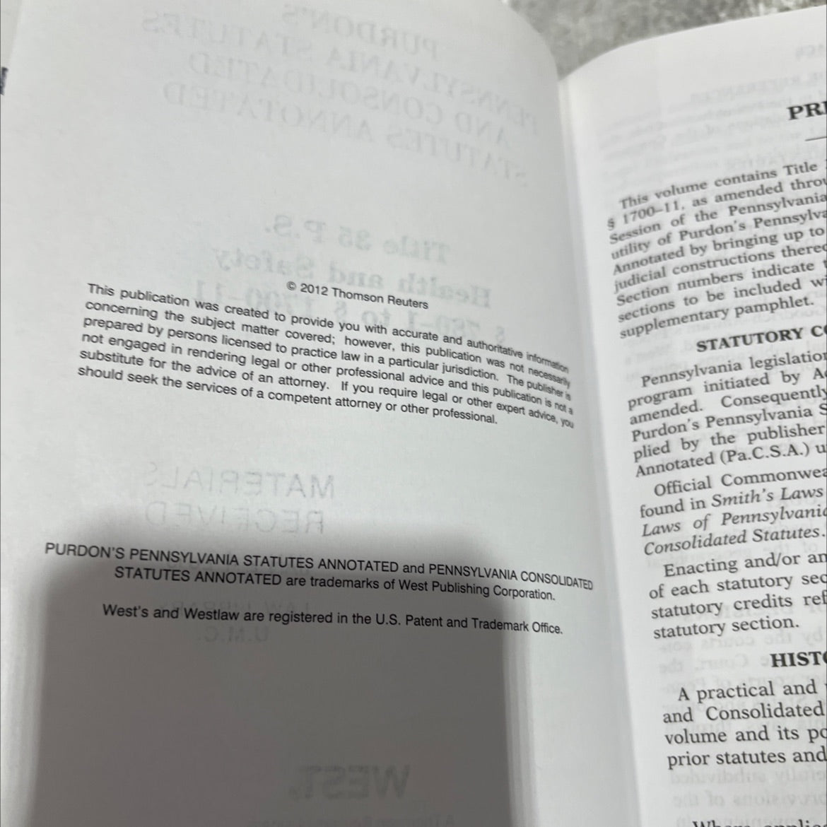 purdon's pennsylvania statutes and consolidated statutes annotated book, by unknown, 2012 Hardcover image 3