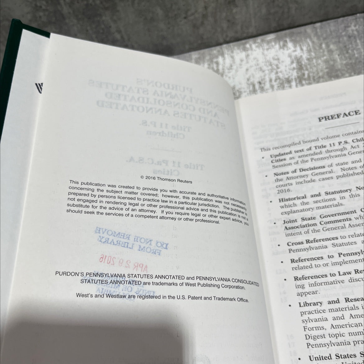 purdon's pennsylvania statutes and consolidated statutes annotated book, by Thomson Reuters, 2016 Hardcover image 3
