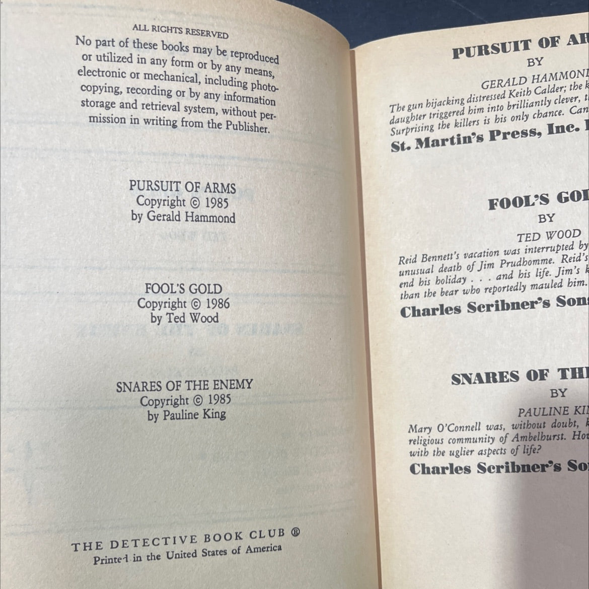 pursuit of arms book, by gerald hammond, 1985 Hardcover image 3