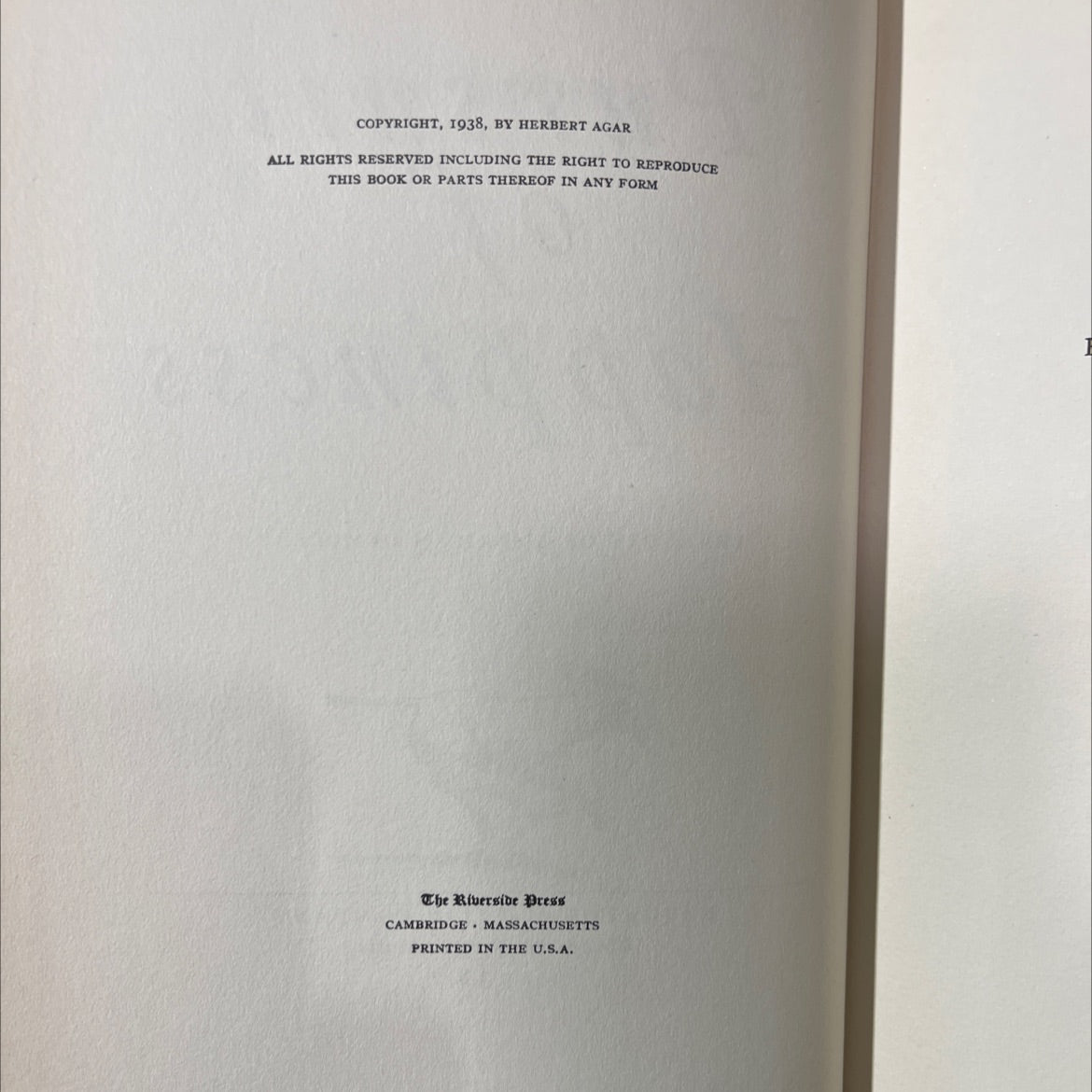 pursuit of happiness the story of american democracy book, by herbert agar, 1938 Hardcover image 3