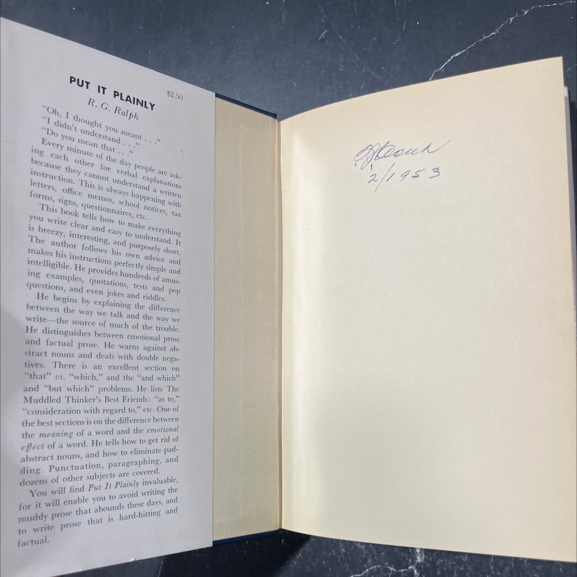 put it plainly book, by r. g. ralph, 1952 Hardcover image 4
