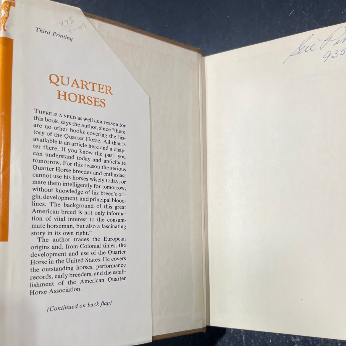 quarter horses a story of two centuries book, by robert moorman denhardt, 1970 Hardcover image 4