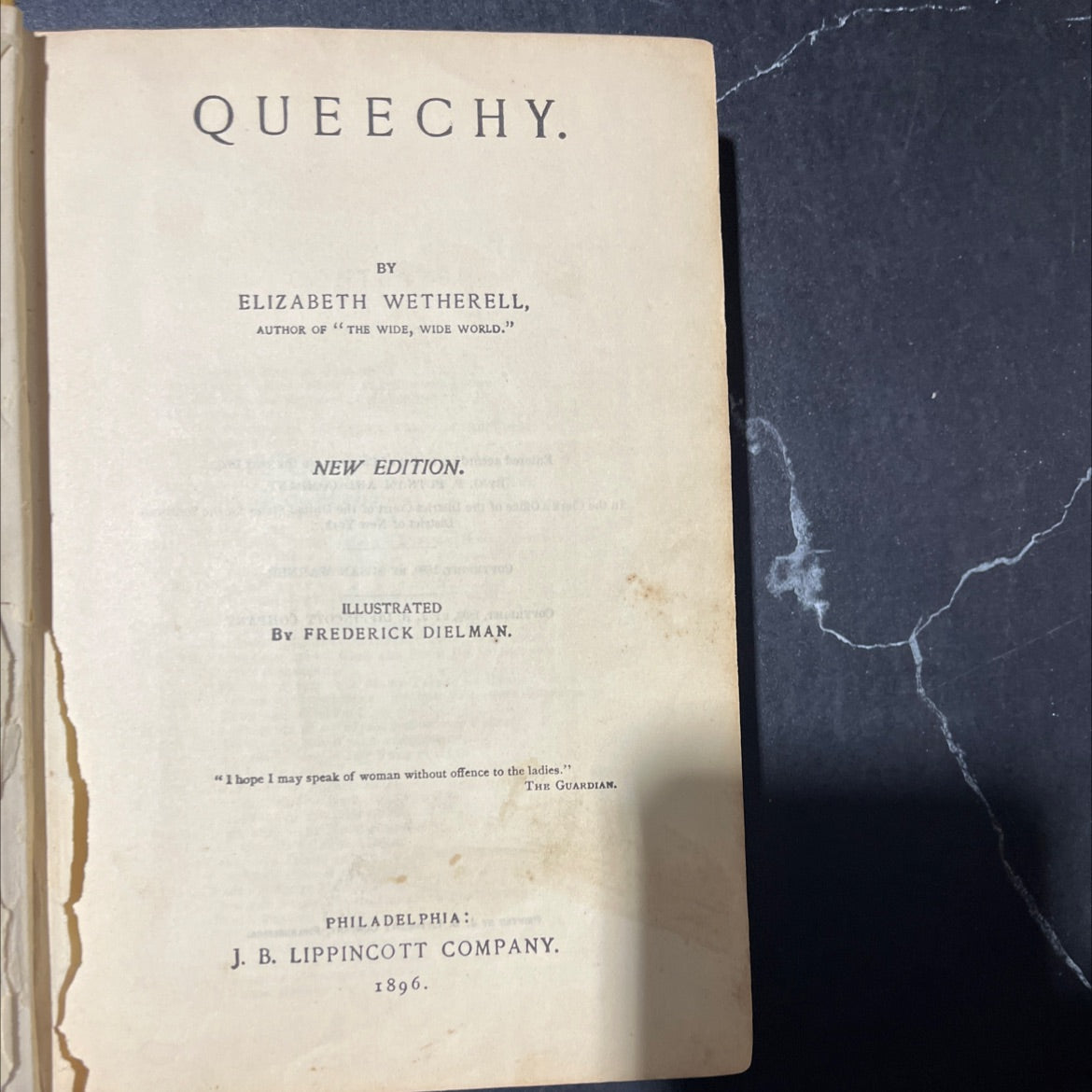 queechy book, by elizabeth wetherell, 1896 Hardcover image 2