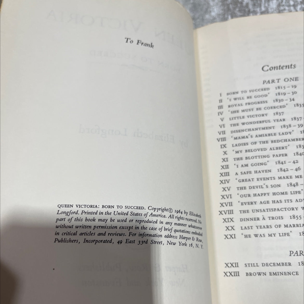 queen victoria born to succeed book, by elizabeth longford, 1964 Hardcover image 3