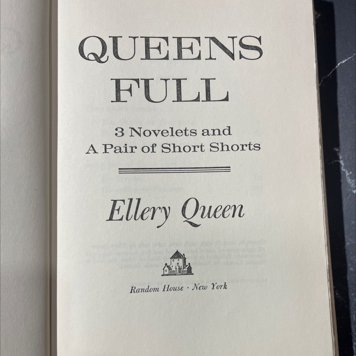queens full 3 novelets and a pair of short shorts book, by ellery queen, 1965 Hardcover image 2