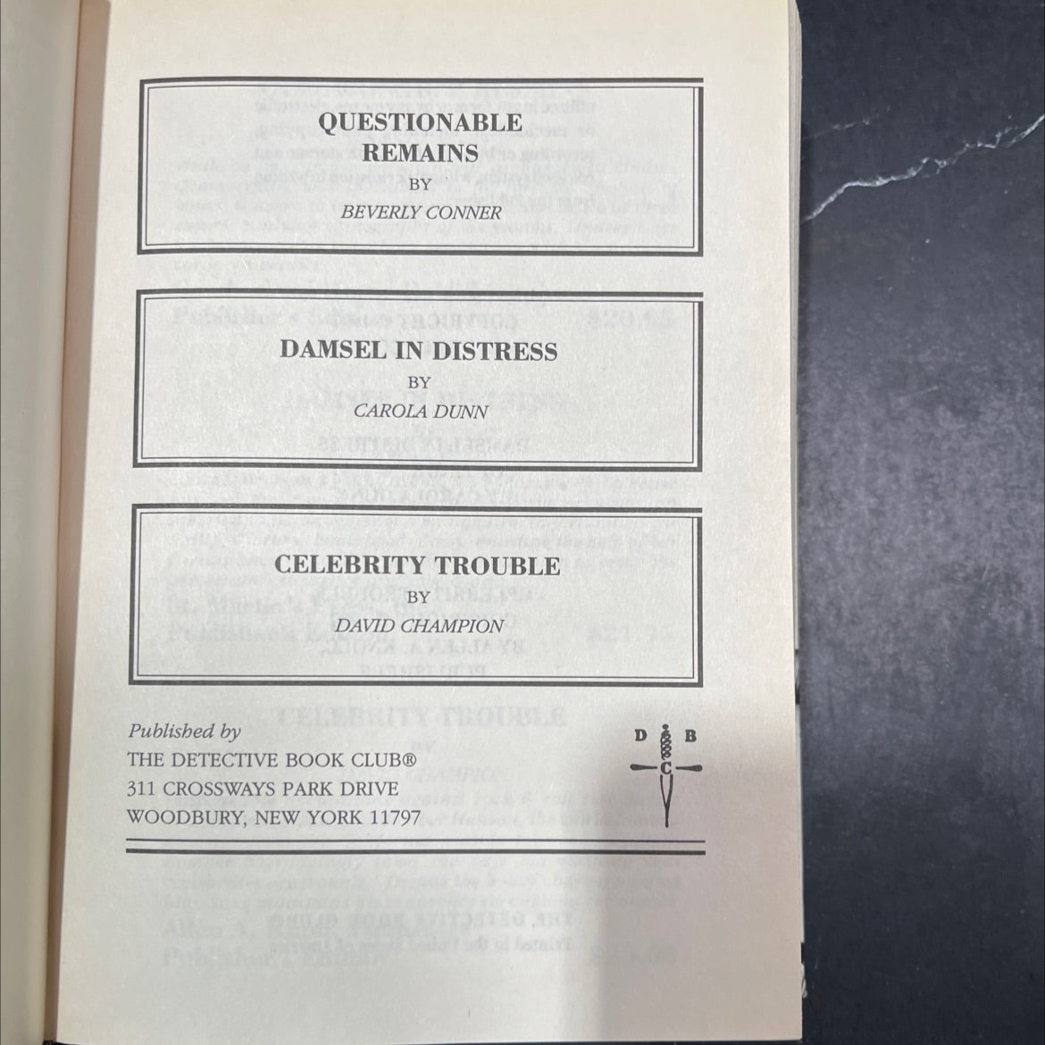 questionable remains book, by beverly connor, 1997 Hardcover image 2