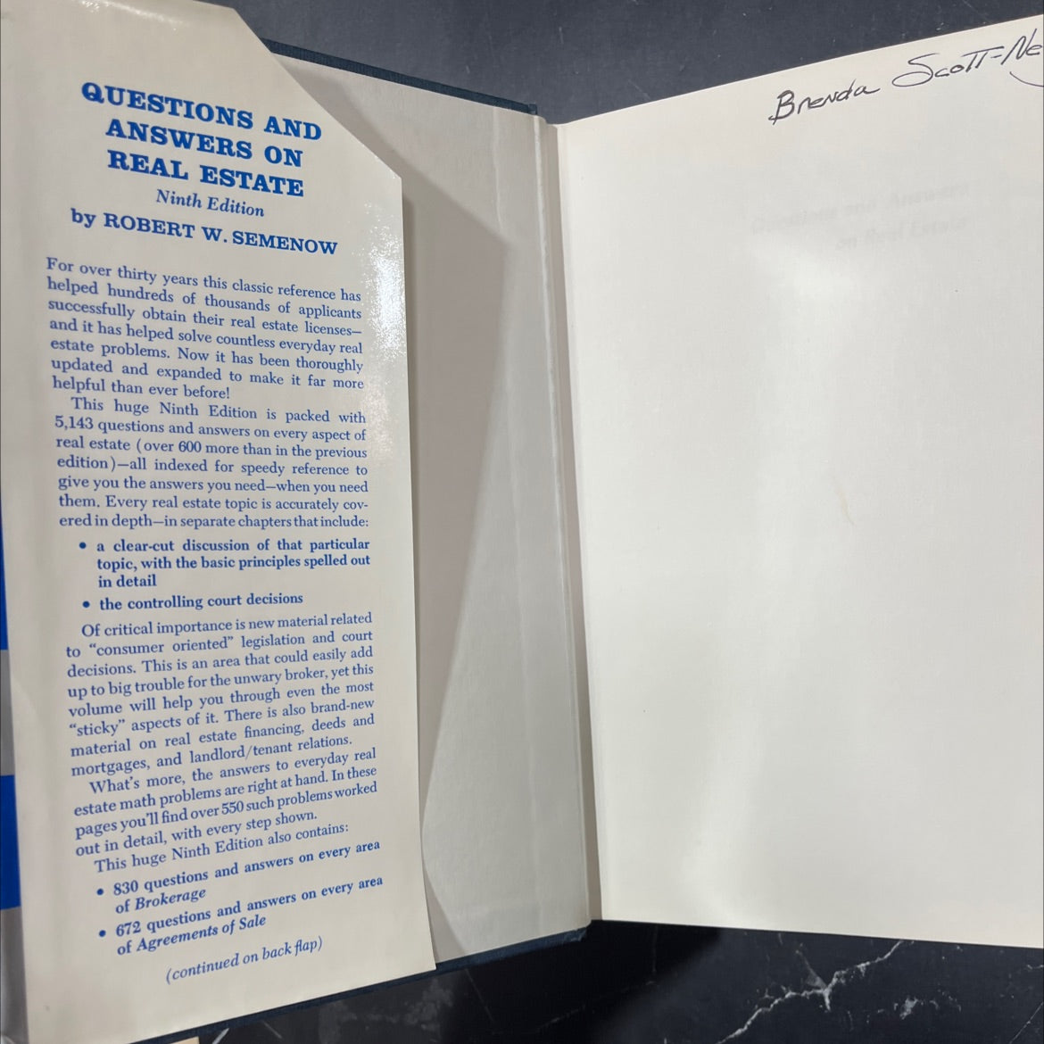 questions and answers on real estate book, by robert w. semenow, 1978 Hardcover image 4