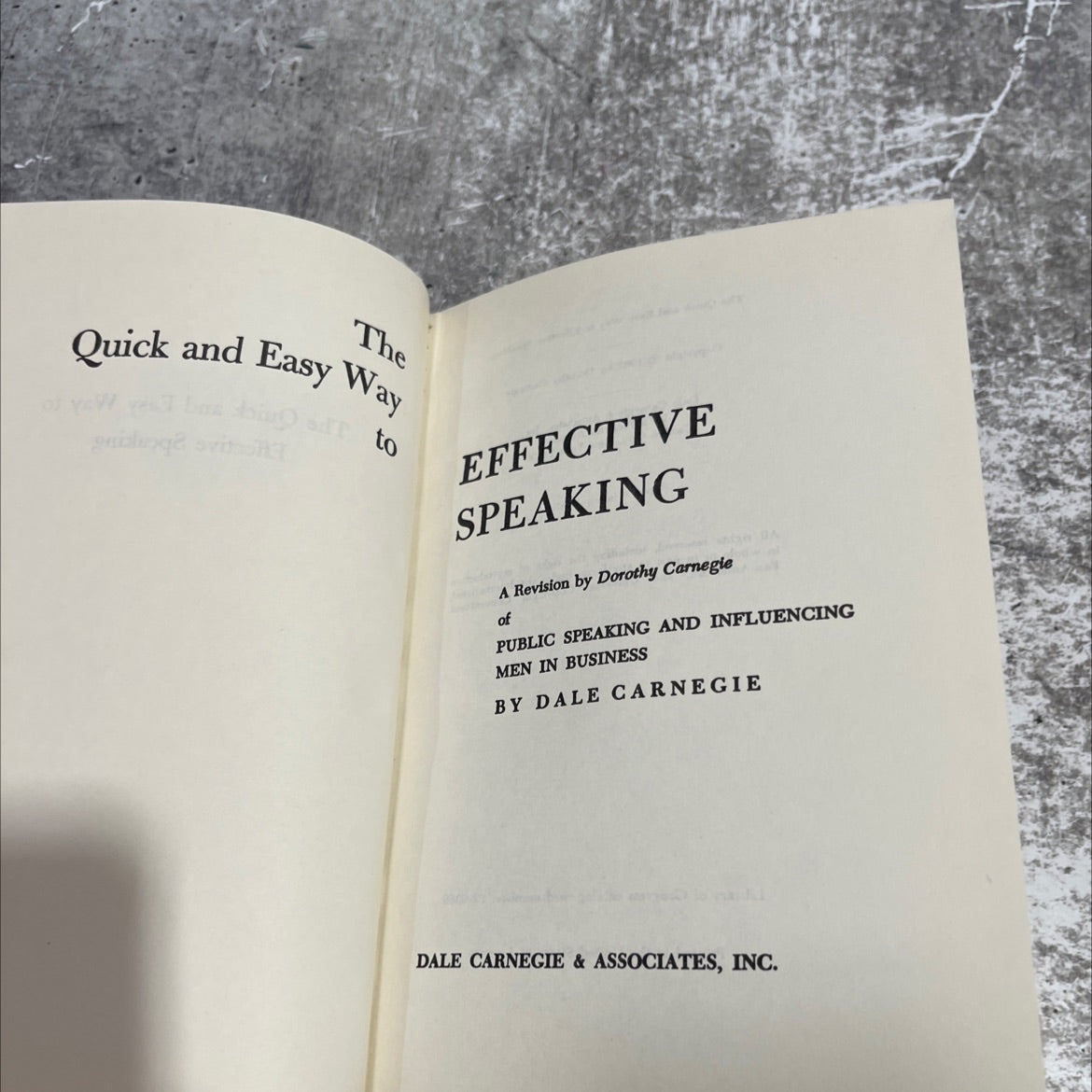 quick and easy way to effective speaking book, by dorothy carnegie, 1985 Hardcover image 2